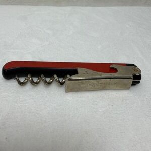 VTG Hoffritz Waiters Corkscrew Wine Bottle Opener Red Multi Tool Made in Italy